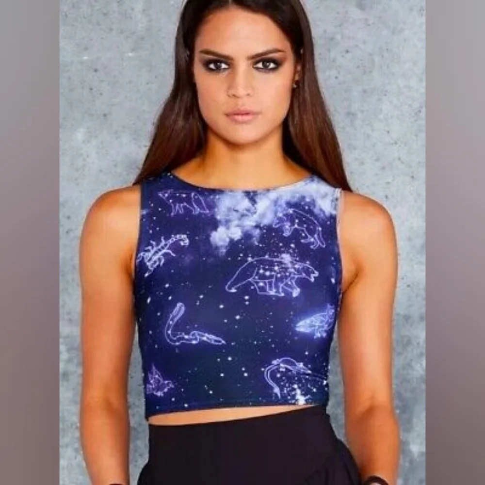 BlackMilk Animal Astrology Constellations Wifey Top Crop Top - Picture 1 of 6